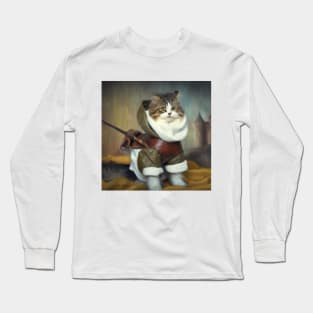 Vintage Sir Purrfect the Mighty Painting Long Sleeve T-Shirt